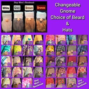 Choice Gnome | Handmade Changeable Gnome with Gnome Hat | Interchangeable Gnome